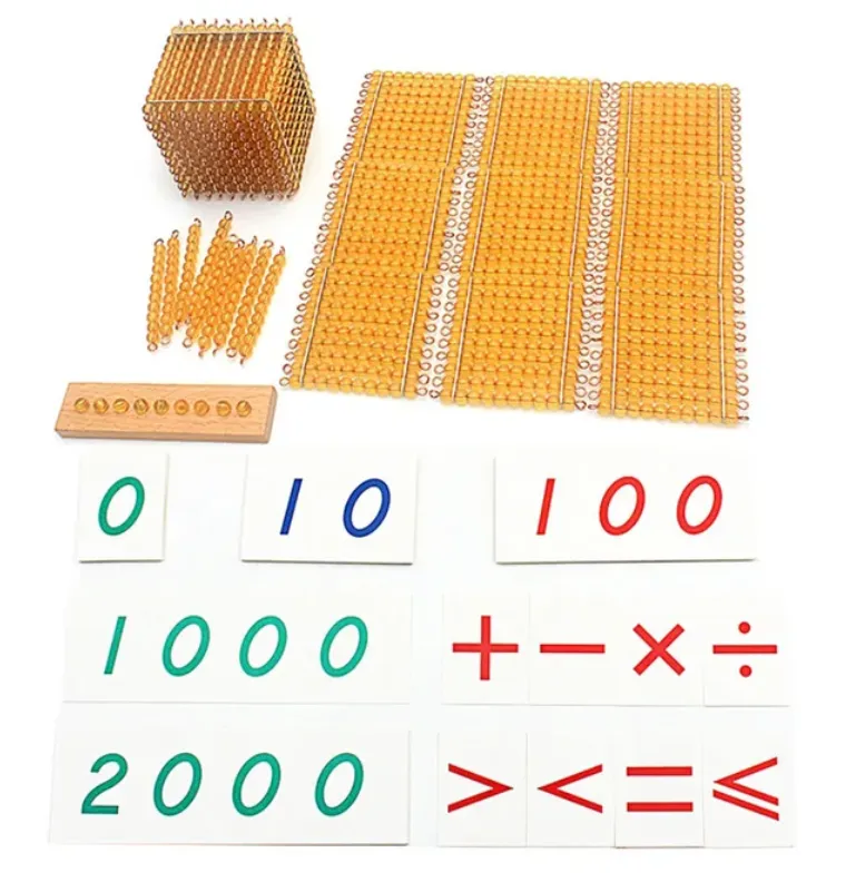 לימוד חשבון בעזרת חרוזים בגישה המונטסורית